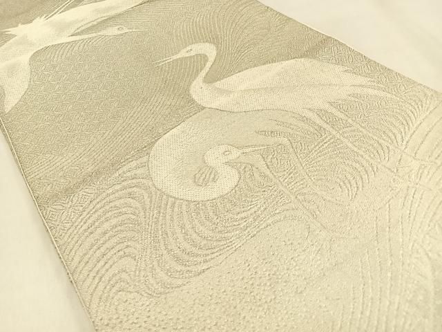 平和屋着物◎全通柄袋帯 群鶴 銀糸 正絹 逸品 BAAW0771hj - メルカリ