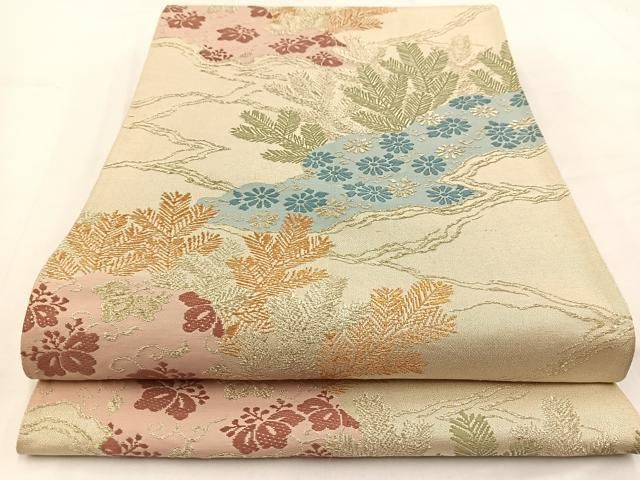 平和屋着物●六通柄袋帯　綴れ　休み鳥枝花文　金銀糸　共箱付き　正絹　逸品　CABB0512hy 平和屋着物◎六通柄袋帯 唐織 草花文 金糸 BAAV7984yc - メルカリ