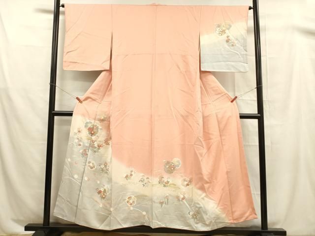 平和屋着物●訪問着　作家物　雪輪重ね文　暈し染め　正絹　逸品　AABD1133ck 平和屋着物□訪問着 雪輪草花文 暈し染め 金彩 正絹 逸品 DABB3027cm