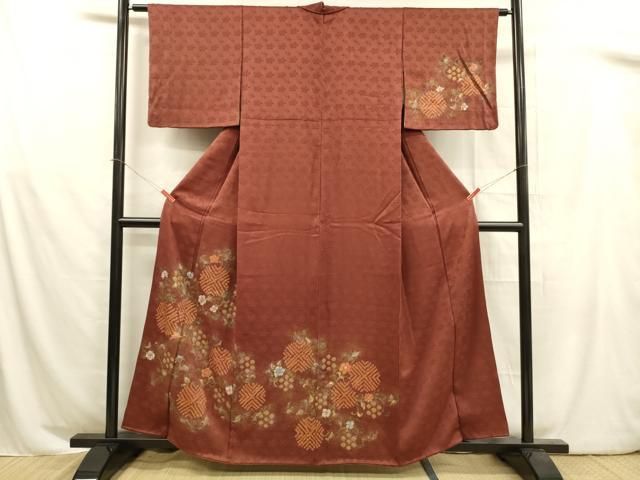 平和屋着物□訪問着 絞り 花唐草文 金銀彩 正絹 逸品 DABB3036cm