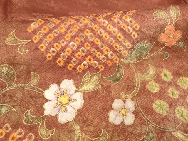平和屋着物□訪問着 絞り 花唐草文 金銀彩 正絹 逸品 DABB3036cm