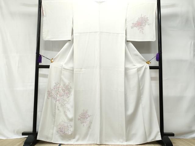 平和屋着物□中国三大刺繍 相良刺繍 訪問着 花籠文 正絹 逸品