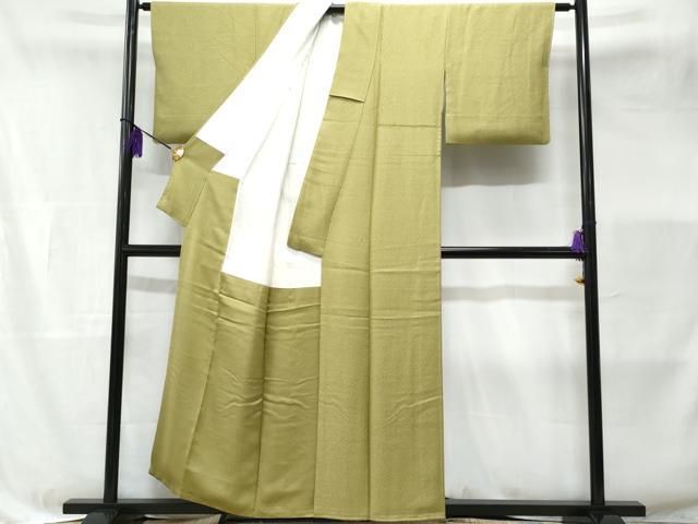 平和屋着物□本草木染作家 瑞寶 色無地 黄海松茶色 正絹 逸品