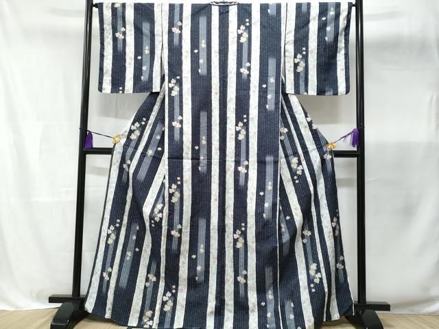 平和屋着物□小紋 葡萄蔦の葉間道 洗える着物 未使用 CABB7616fb