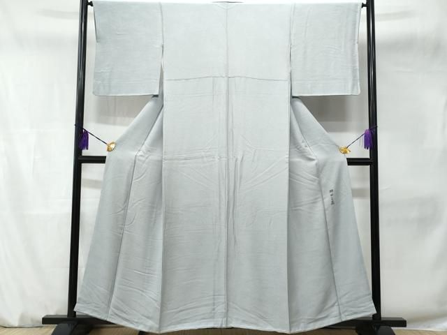 平和屋着物□本加賀友禅作家 押田正義監修 色無地 紗綾形地紋 藍白色