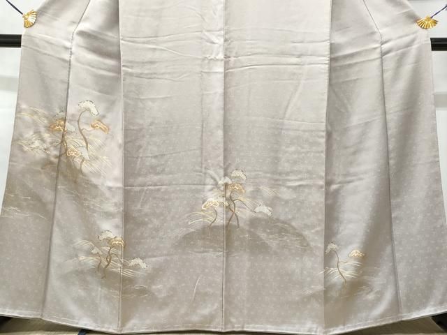 平和屋着物□訪問着 駒刺繍 絞り 立波枝松文 金彩 正絹 逸品 未使用