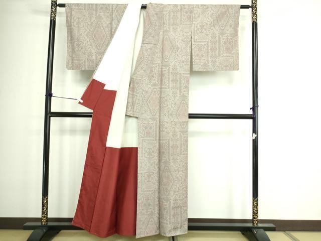 平和屋着物□本場大島紬 7マルキ 花唐草文 正絹 逸品 未使用