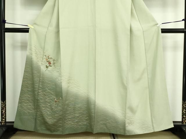 平和屋着物□訪問着 刺繍 枝花文 暈し染め 正絹 逸品 DABA9601sf