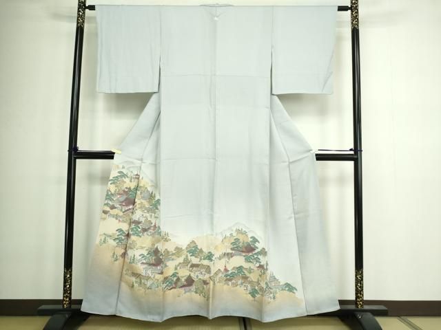 平和屋着物●豪華色留袖　寿光織　鏡裏洋花文　暈し染め　金糸　三越扱い　正絹　逸品　DAAY5737ud 平和屋着物□豪華色留袖 寿光織 風景文 金糸 正絹 逸品 DABA9603sf