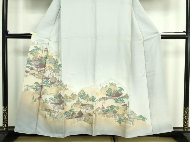 平和屋着物□豪華色留袖 寿光織 風景文 金糸 正絹 逸品 DABA9603sf