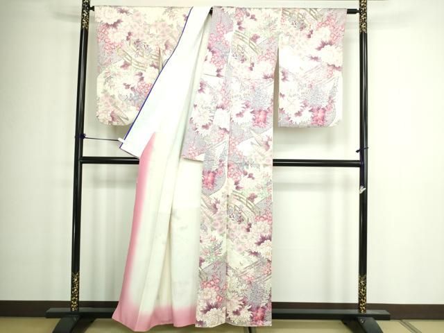 平和屋着物□上質な小紋 渡り橋花文 金彩 正絹 逸品 DABA9605sf - メルカリ