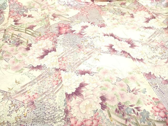平和屋着物□上質な小紋 渡り橋花文 金彩 正絹 逸品 DABA9605sf - メルカリ