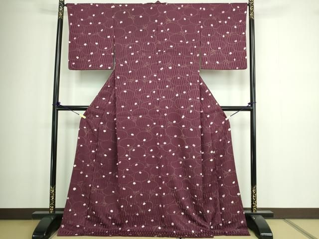 平和屋着物□上質な小紋 舞花文 金彩 ロング丈 正絹 逸品 DABA9614sf