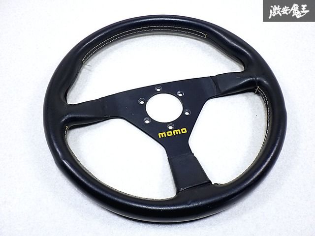 ☆曲がり無し☆ MOMO モモ ヴェローチェ レザー ステアリング ハンドル