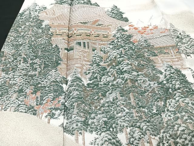 平和屋着物□豪華色留袖 寿光織 風景文 暈し染め 金糸 正絹 逸品