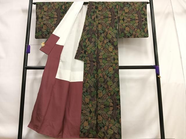 平和屋着物□本場大島紬 7マルキ 枝葉文 正絹 逸品 AABE7680oa - メルカリ