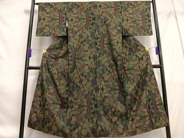 平和屋着物□本場大島紬 7マルキ 枝葉文 正絹 逸品 AABE7680oa - メルカリ