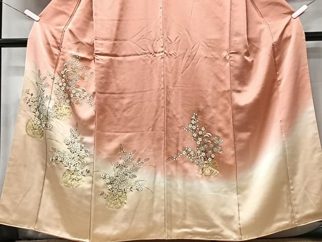 平和屋着物□訪問着 花籠文 暈し染め 金彩 正絹 逸品 CABB3103xe