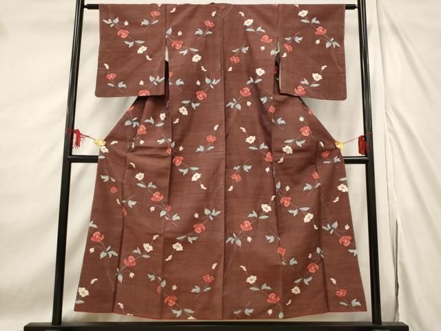 平和屋着物□上質な紬 草花文 正絹 逸品 AABE8418st - メルカリ