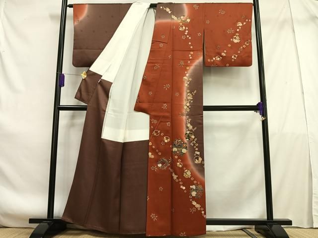 平和屋着物□訪問着 花蝶文 暈し染め 金銀彩 やまと誂製 正絹 逸品