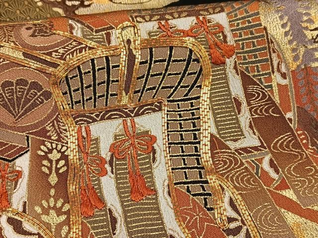 平和屋着物□豪華黒留袖 駒刺繍 御所車花文 金銀彩 正絹 逸品