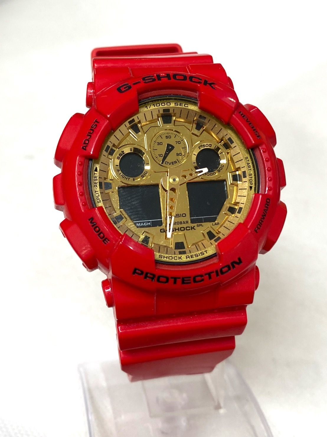 CASIO カシオ G-SHOCK ジーショック 腕時計 GA-100 VLA クォーツ 赤 レッド 未稼働 hm 121802