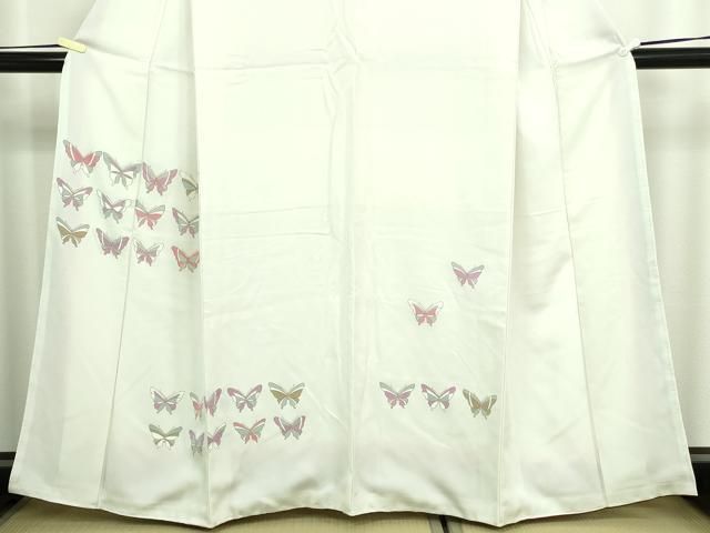 平和屋着物▽訪問着　単衣　駒刺繍　舞蝶文　正絹　逸品　AAAV2701fy 平和屋着物□訪問着 駒刺繍 舞蝶文 正絹 逸品 DABA9618sf - メルカリ