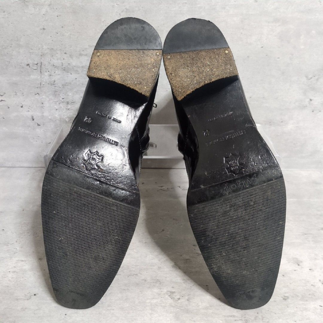  LITHIUM HOMME リチウムオム LH 99-0101 エナメル サイドジップ ヒールブーツ SIDE-ZIP HEEL BOOTS 42 その他 ブーツ 革靴