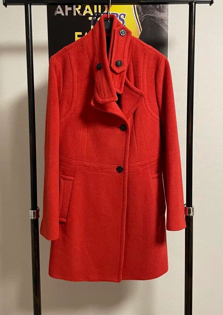 SYSTEM システム 鮮やかなレッド ウール レディース コート 44-55オススメ