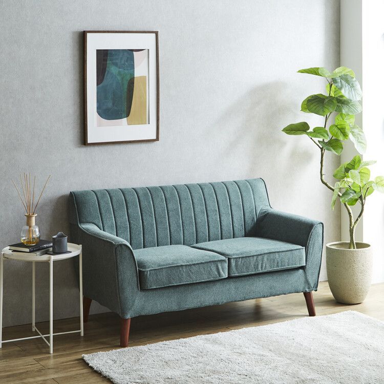 ♪2人掛 カバーリング ファブリックソファ グリーン 幅142cm ソファ ファブリック チェア 1人暮らし 2人暮らし DINKS