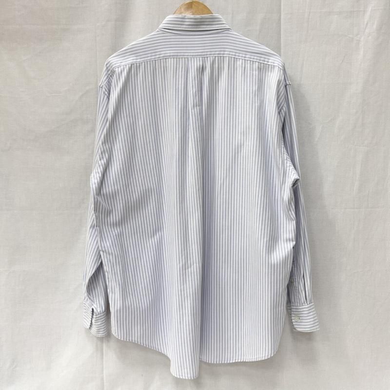 ポロラルフローレン ストライプ長袖シャツ ワンポイント刺繍 blue L