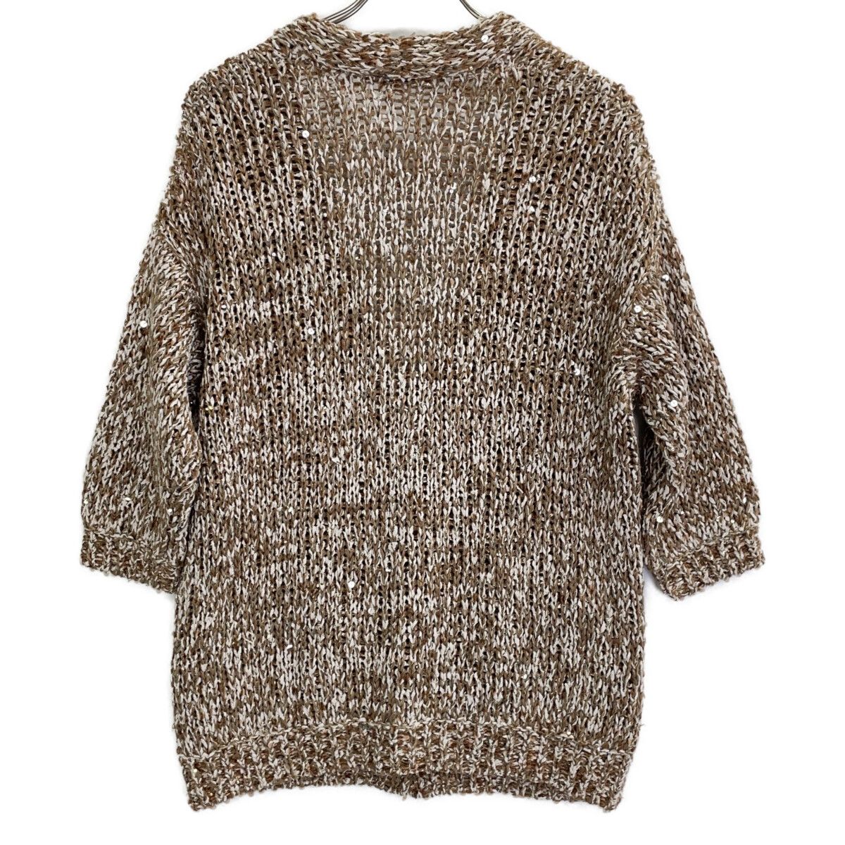 BRUNELLO CUCINELLI ブルネロクチネリ ﾍﾞｰｼﾞｭ ﾘﾈﾝ混 ｽﾊﾟﾝｺｰﾙｶｰﾃﾞｨｶﾞﾝ S