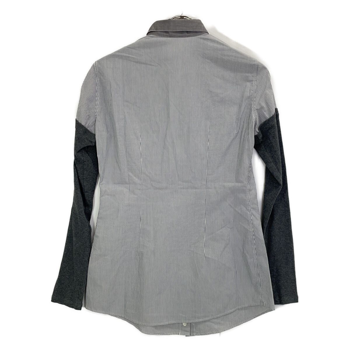 BRUNELLO CUCINELLI ブルネロクチネリ ｸﾞﾚｰ ｽﾄﾗｲﾌﾟ 切り替えｼｬﾂ S