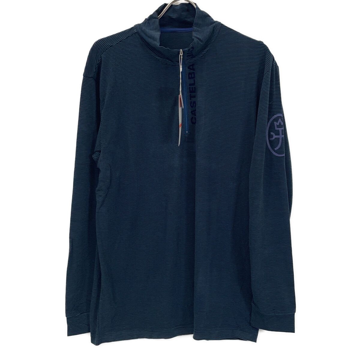 カステルバジャック ﾌﾞﾙｰ ﾗｸﾞｳｫｰﾑ ﾊｰﾌZIP長Tｼｬﾂ 50