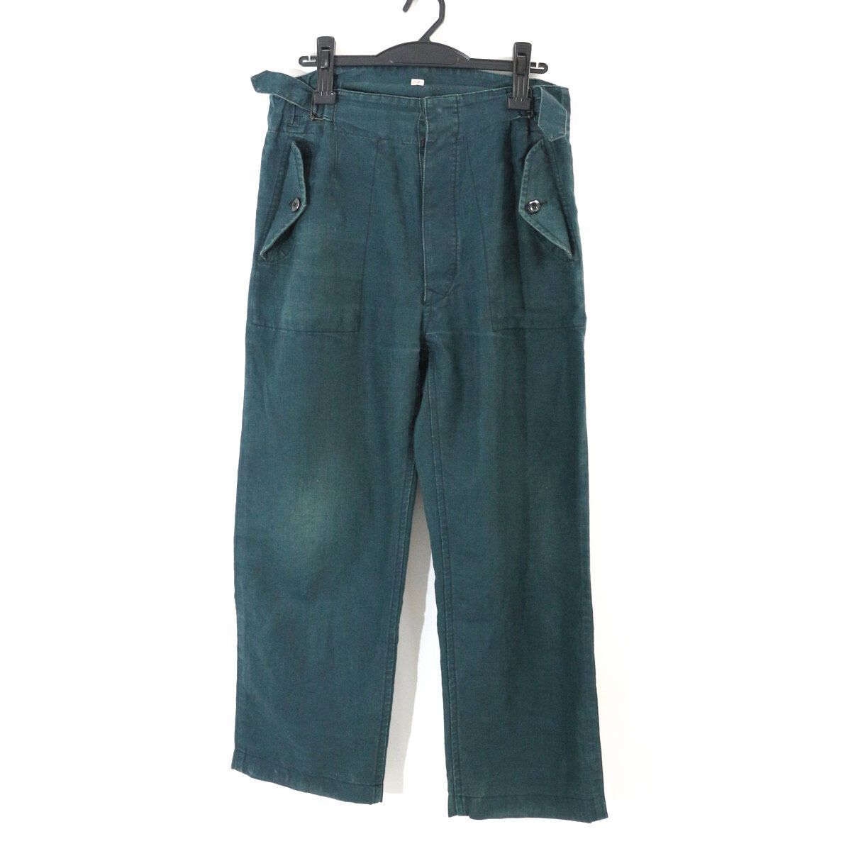 OUTIL ウティ 23 SS TOUCY ブラックインディゴリネンジャーマンアーミーワークパンツ 1