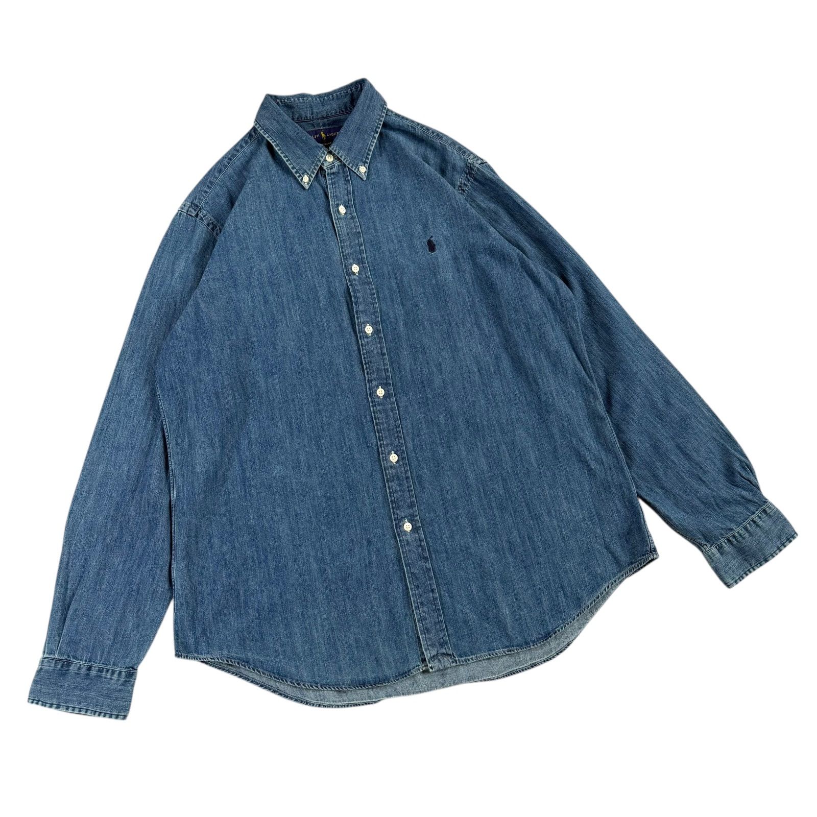 【美品✨】ラルフローレン　BD デニム　ダンガリー長袖シャツ　ポニー刺繍 RALPH LAUREN(ラルフローレン) ポニー刺繍デニムBDシャツ メンズ L