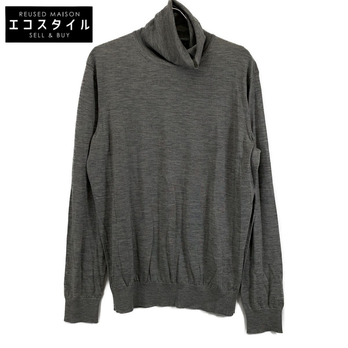 ZEGNA ゼニア ｸﾞﾚｰ ｶｼﾐﾔ70ｼﾙｸ ﾒﾗﾝｼﾞｭ Cashseta ﾀｰﾄﾙﾈｯｸ 54