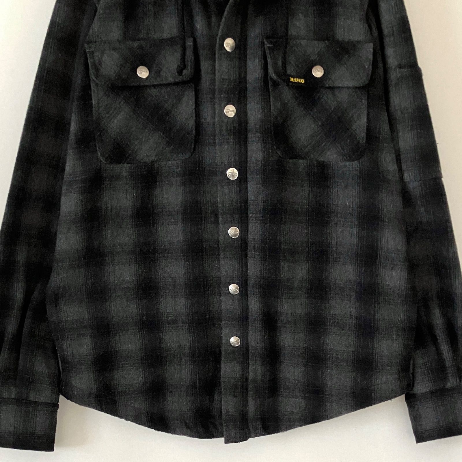 BLUCO ブルコ☆フード付きヘビーフランネルシャツ☆オンブレチェック