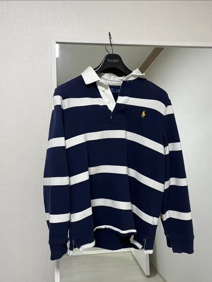 ポロ ラグビーシャツ ネイビー Mサイズ リュ ジュンヨル