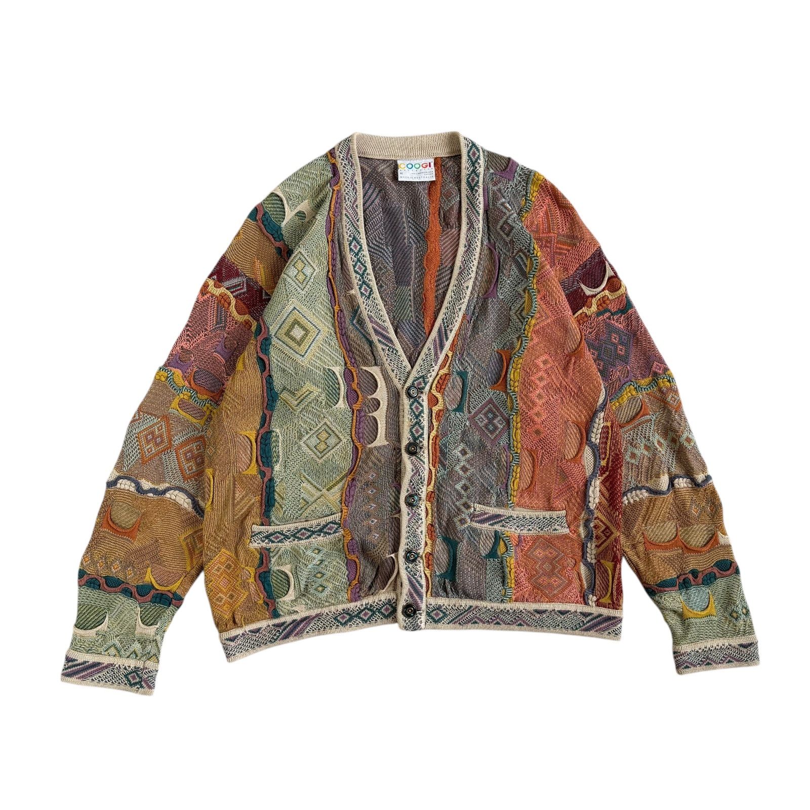 COOGI / クージー 90's マーセライズドコットン 3Dニットカーディガン