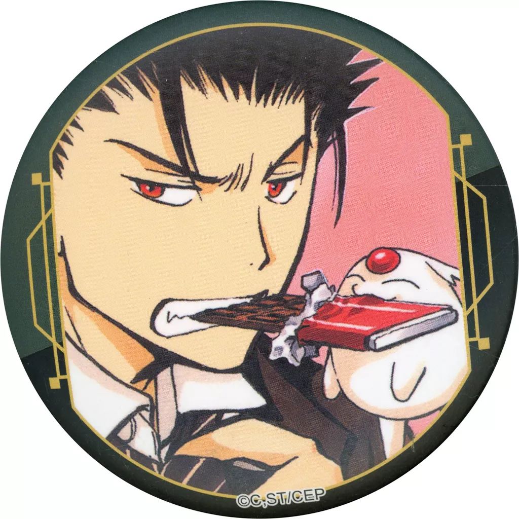 中古】バッジ・ピンズ 黒鋼(背景ピンク) 「ツバサ-RESERVoir CHRoNiCLE