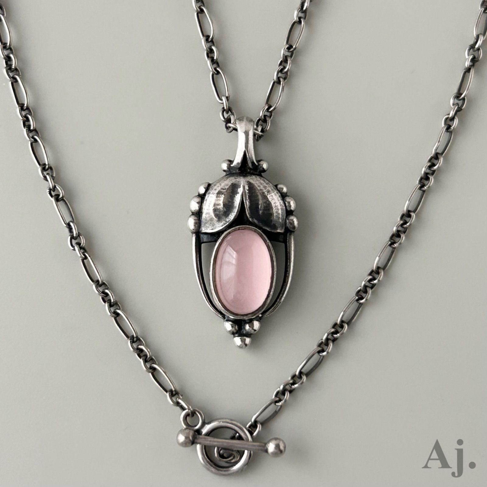 使用感有】 ジョージジェンセン ネックレス ペンダント 2003 ローズ