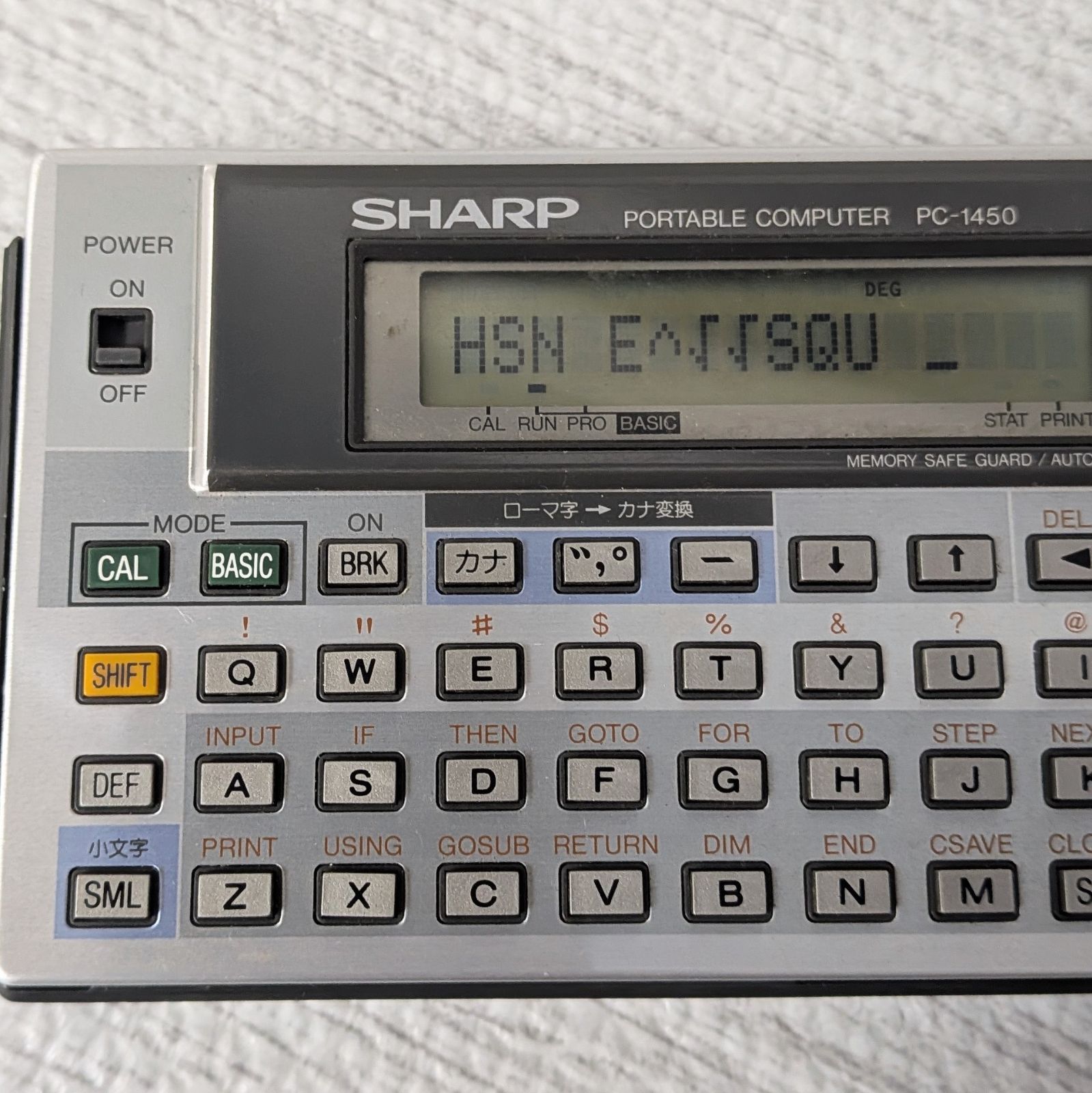 シャープ ポケコン PC‐1450 シャープ SHARP PC-1450 ポケットコンピュータ 年代物 シャープ SHARP