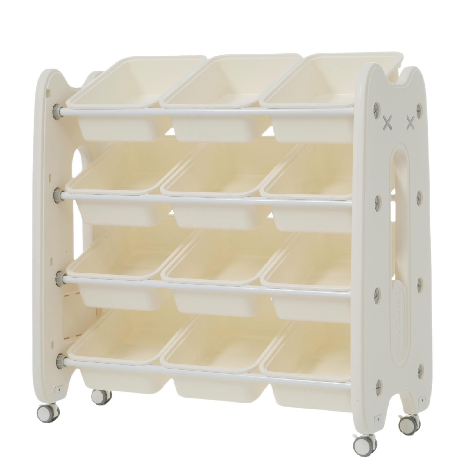 数量 かわいい 小物収納 子供部屋 インナーボックス付 収納ラック 大容量 子ども 4段 おもちゃ収納 オーエスジェイ OSJ