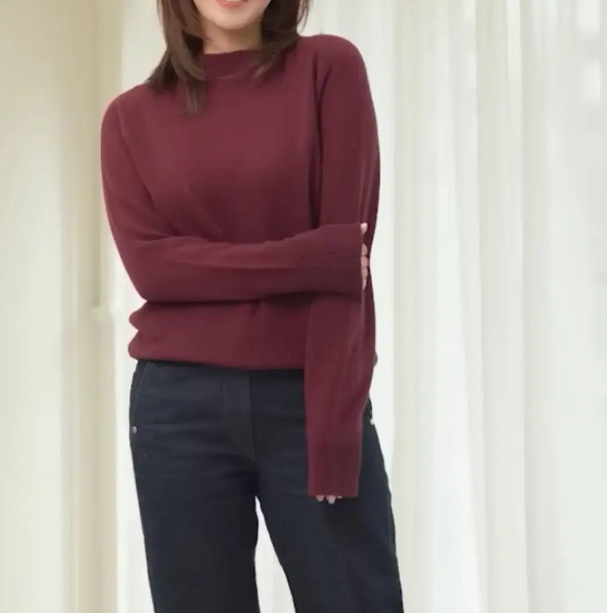 シエ カシミア100 ワインカラー フリーサイズ