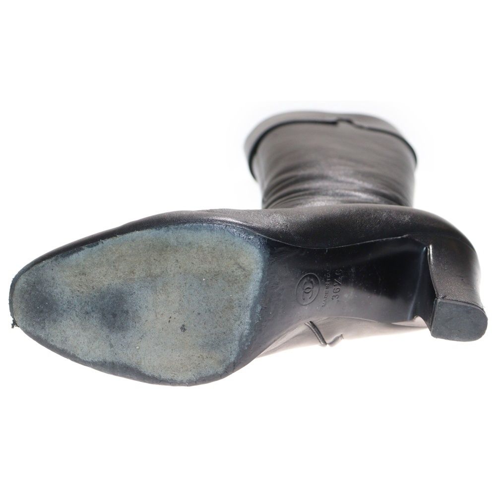 CHANEL シャネル ブーツ ロング レザー ココマーク ファスナー ジッパー CHANELシャネル ロングブーツ