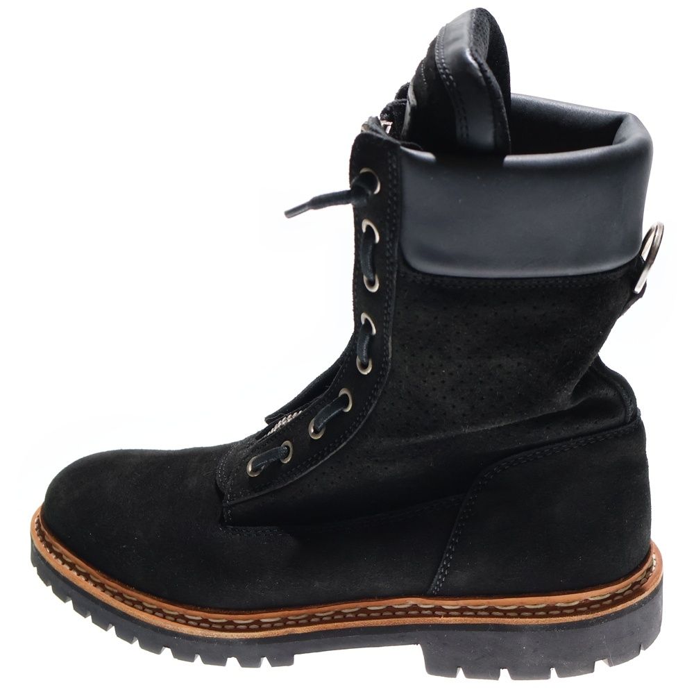 BALMAINセンタージップ スエードブーツ バルマン BALMAIN (バルマン) スエード パンチングレザー ジップデザイン