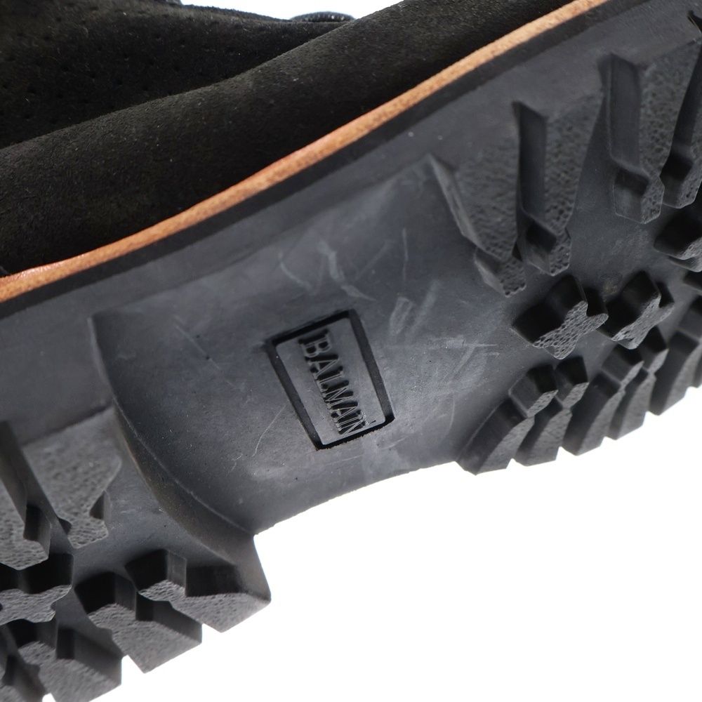 BALMAIN (バルマン) スエード パンチングレザー ジップデザイン