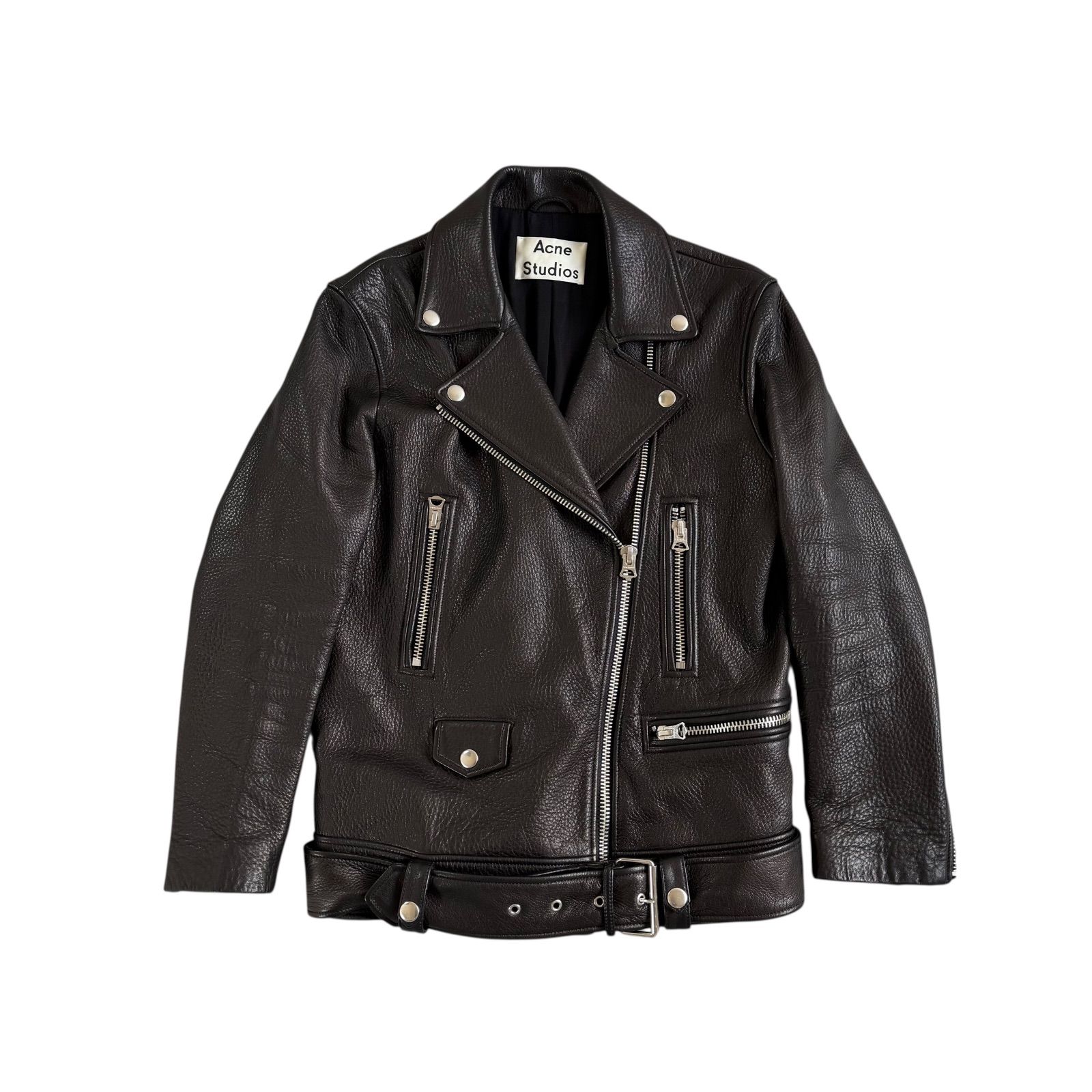 Acne Studios | アクネステュディオス ダブルライダースジャケット ラムスキン ダブルジップ ブラック