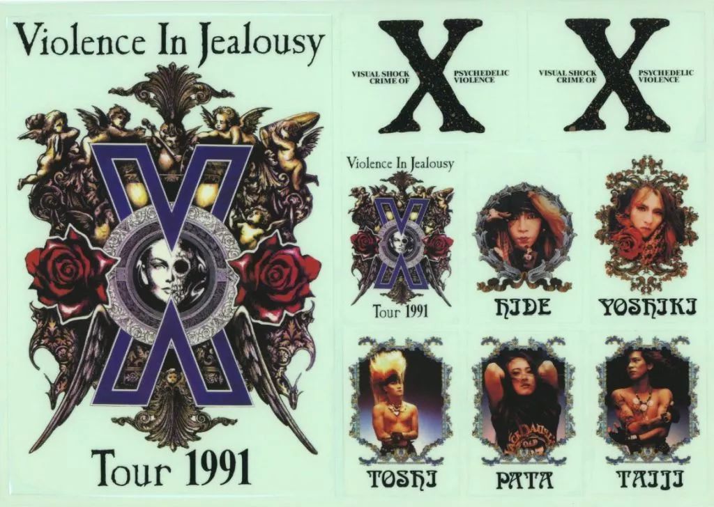 X japan 1991 ライブシール 超貴重 X Violence In Jealousy パンフレット ステッカー 東京ドーム